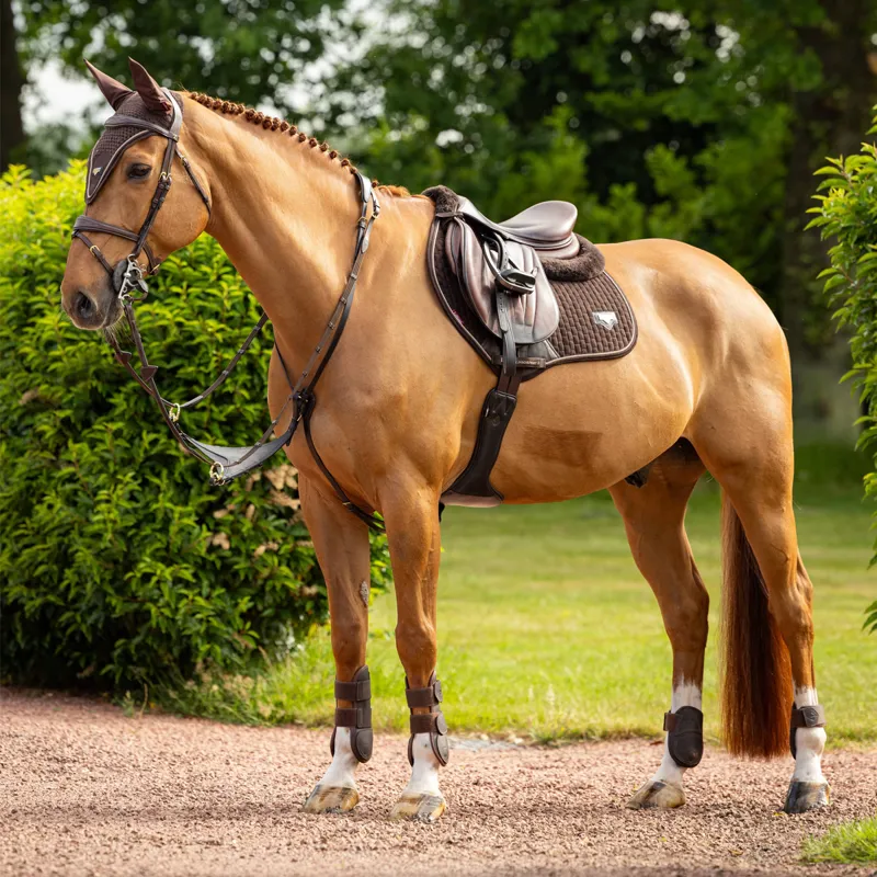 LeMieux Puissance Suede Close Contact Pad - Brown-2